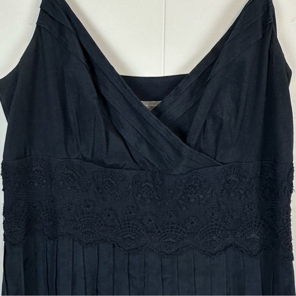 Ann Taylor Silk Lace Babydoll Dress Navy Sz 6 - Picture 2 of 10